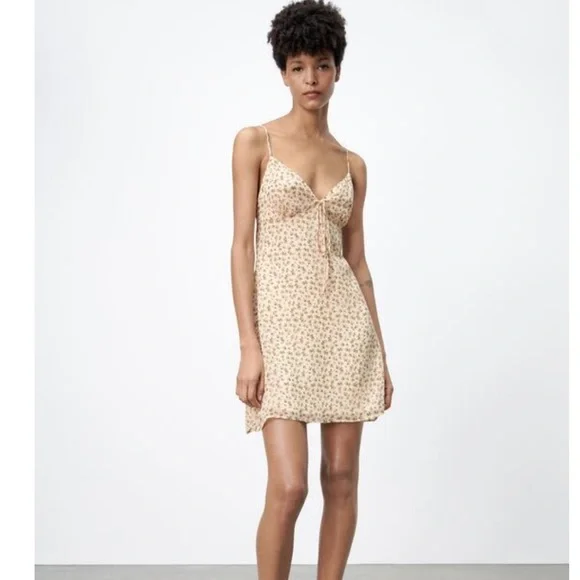zara beige mini dress ZARA. Short beige and white gingham dress. TS  Hibuy market